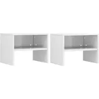 vidaXL Tables de chevet 2pcs Blanc brillant 40x30x30cm Bois ingénierie