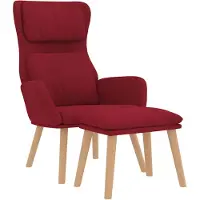 vidaXL Fauteuil relax avec pouf vin rouge velours