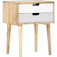 vidaXL Table de chevet 47x35x59 cm Bois de manguier massif