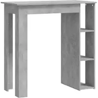 vidaXL Table de bar avec étagère gris béton 102x50x103,5 cm Bois composite