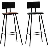 vidaXL Tabouret de bar 2 pcs. Vieux bois massif