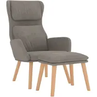 vidaXL Fauteuil relax avec pouf gris clair velours