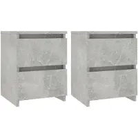 vidaXL Tables de chevet 2 pcs Gris béton 30x30x40 cm Bois d’ingénierie