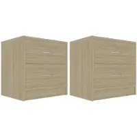 vidaXL Tables de chevet 2pcs Chêne sonoma 40x30x40cm Bois d'ingénierie