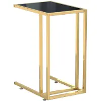 vidaXL Table d'appoint pour ordinateur Noir 50x35x65 cm Verre trempé