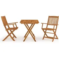 vidaXL Ensemble de jardin 3 pièces pliable en bois massif d'acacia