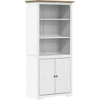vidaXL Bibliothèque BODO blanc and marron 82x40x173 cm bois massif pin