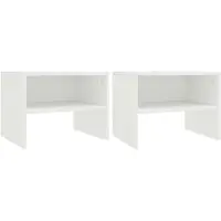vidaXL Tables de chevet 2 pcs Blanc 40x30x30 cm Bois d'ingénierie