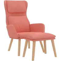 vidaXL Fauteuil relax avec pouf rose velours