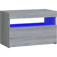 vidaXL Table de chevet avec lumières LED Sonoma gris 60x35x40 cm