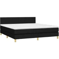 vidaXL Lit boxspring avec matelas noir 160x200 cm Tissu