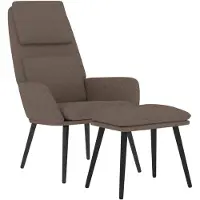 vidaXL Fauteuil relax avec pouf Taupe Tissu