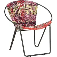 vidaXL Chaise Tissu Chindi multicolore