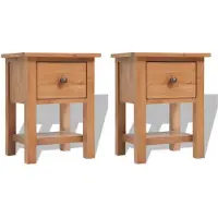 vidaXL Tables de chevet 2 pcs 36x30x47 cm bois de chêne massif
