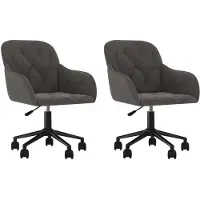 vidaXL Chaise de salle à manger 2 pcs. Pivotant Gris foncé Velours