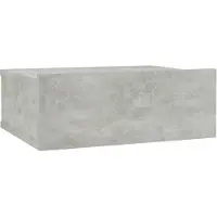 vidaXL Table de chevet flottante Gris béton Bois d'ingénierie