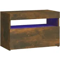 vidaXL Table de chevet avec lumières LED Chêne fumé 60x35x40 cm