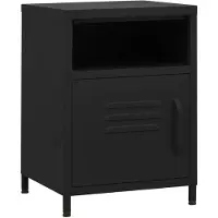 vidaXL Table de chevet Noir 35x35x51 cm Acier