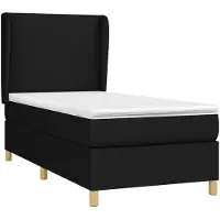 vidaXL Lit boxspring avec matelas noir 80x200 cm tissu