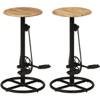 vidaXL Tabouret de bar 2 pcs. Bois massif de manguier