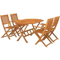 vidaXL Ensemble de jardin 5 pièces en bois massif d'acacia