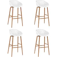 vidaXL Tabouret de bar 4 pcs. Blanc