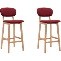 vidaXL Tabouret de bar 2 pcs. Tissu rouge vin