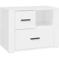 vidaXL Table de chevet Blanc 60x36x45 cm Bois d'ingénierie