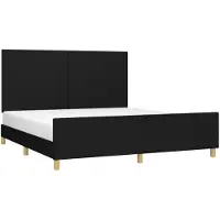 vidaXL Cadre de lit sans matelas noir 160x200 cm Tissu