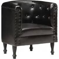 vidaXL Chaise cabriolet noir cuir véritable