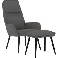 vidaXL Fauteuil relax avec pouf Tissu gris clair