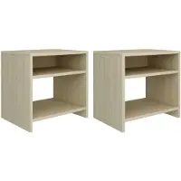 vidaXL Tables de chevet 2pcs Chêne sonoma 40x30x40cm Bois d'ingénierie