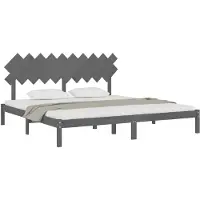 vidaXL Lit en bois massif gris 200x200 cm