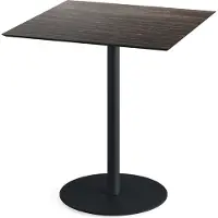 Essentials Urban - Table de terrasse, structure noire et plateau en stratifié haute pression (HPL) effet bois lavé, 70 x 70 cm, 1 pièce