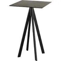 Veba Infinity - Table de bar, structure noire + plateau HPL effet marbre Midnight, 70 x 70 cm, 1 pièce