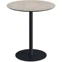 Essentials Urban - Table de terrasse, structure noire + plateau en stratifié haute pression Moonstone Ø70 cm, 1 pièce