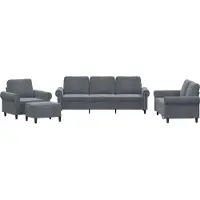 vidaXL Ensemble de canapés 4 pièces avec coussins gris foncé velours