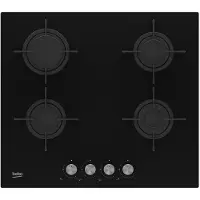 Beko Cuisinière HILG 64220 S noire à gaz encastrable 4 zones
