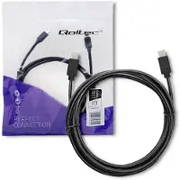 Qoltec Câble USB 3.1 type C mâle | USB 3.1 type C mâle | 2m | Noir