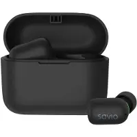Savio Écouteurs intra-auriculaires sans fil TWS-09 IPX5 Bluetooth noirs