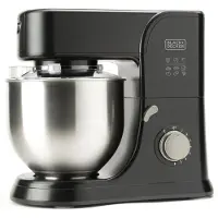 BLACKANDDECKER Robot Pâtissier En Acier Inoxydable 1000W 5.2L 8 Vitesses + Turbo Noir ES9130080B