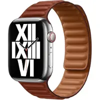 Apple Bracelet Leather Link Watch | 44/45/46/49 mm - Taille M/L - Umber