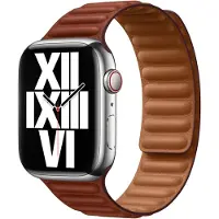 Apple Bracelet Leather Link Watch | 44/45/46/49 mm - Taille S/M - Umber