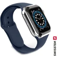 Swissten Bracelet en silicone pour apple watch 42-44 mm bleu marine (42 mm, 44 mm, Silicone), Sangles de montre, Bleu