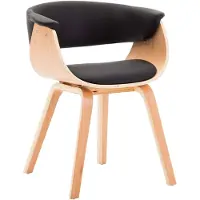 vidaXL Chaise de salle à manger noire bois courbé et similicuir