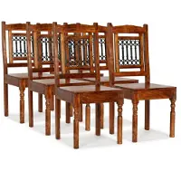 vidaXL Chaises de salle à manger 6 pcs. Bois massif Classique
