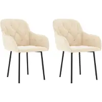 vidaXL Chaise de salle à manger 2 pcs. Velours crème