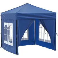 vidaXL Tente de réception pliante avec parois latérales Bleu 2x2 m