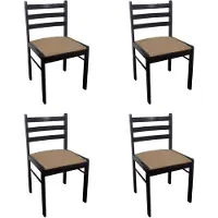vidaXL Chaises de salle à manger 4 pcs. Marron hévéa massif et velours