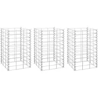 vidaXL Gabion Pflanzer 3 ST erhöht 30 x 30 x 50 cm Eisen